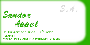 sandor appel business card